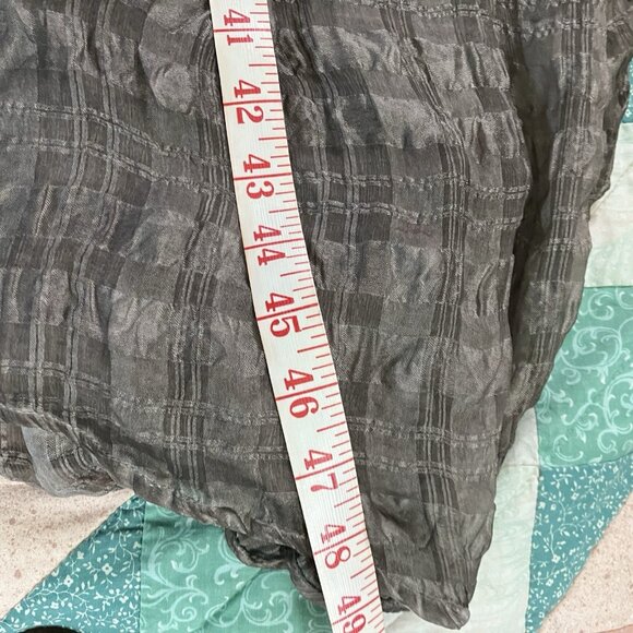 Grizas Silk Textured Bubble Midi Dress Womens S Gray Lagenlook Boho Artsy - Picture 11 of 13